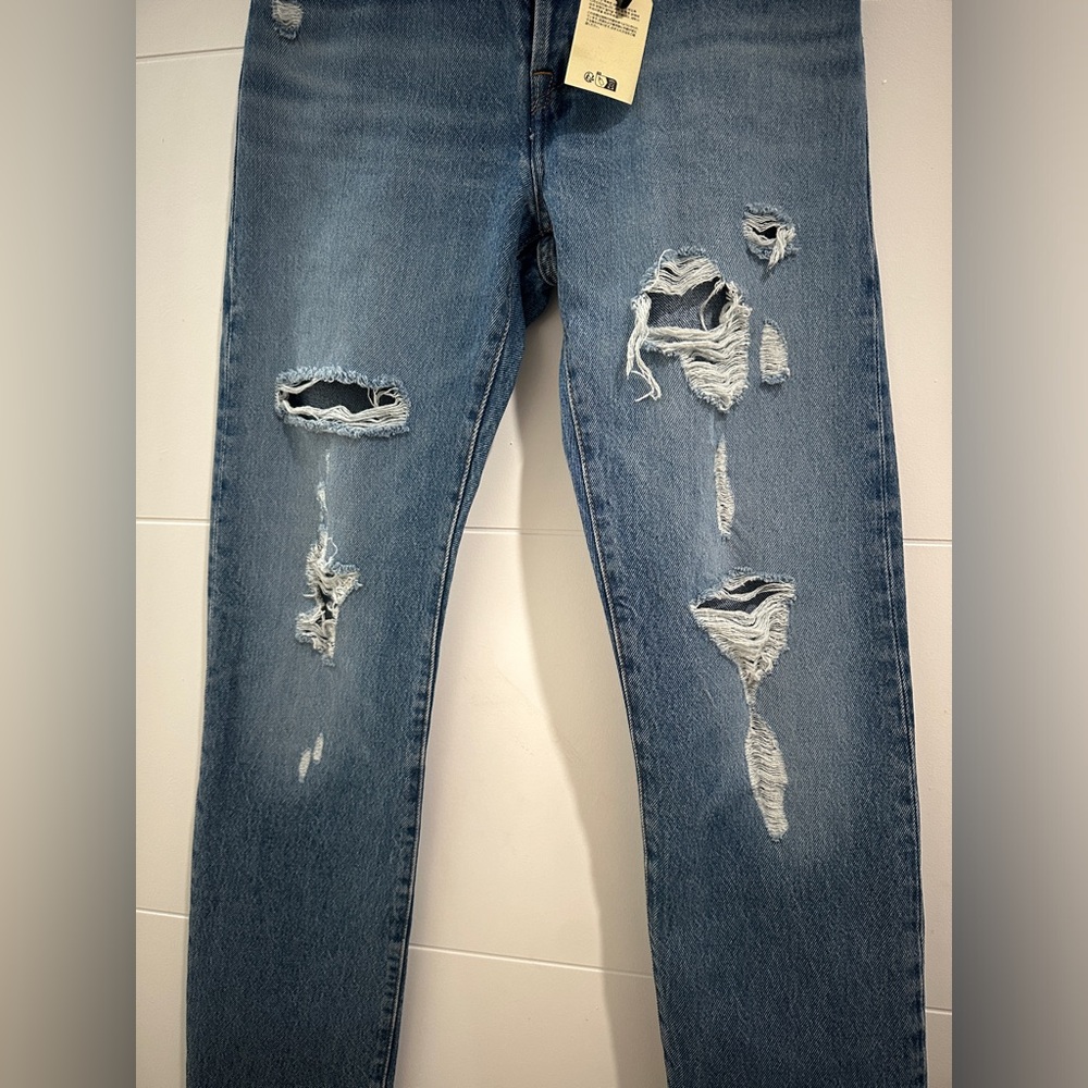 Levi’s 501 High Rise Straight Leg Distressed Jeans | NWT Size 25 - Picture 12 of 17